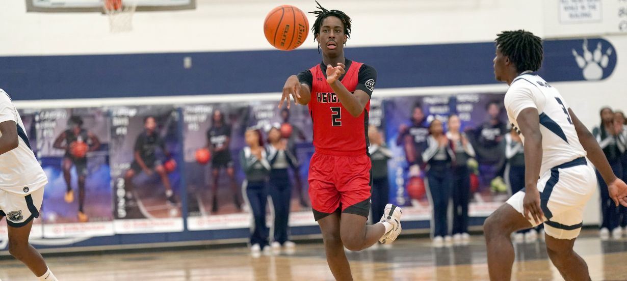 Player passes the basketball