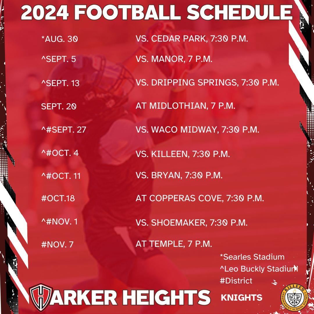 Harker Heights football schedule