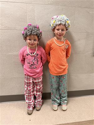 little girls dressed as gandmas