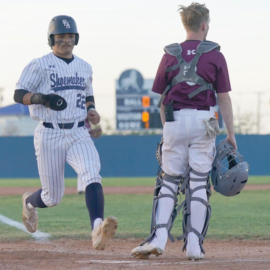 Player touches home plate