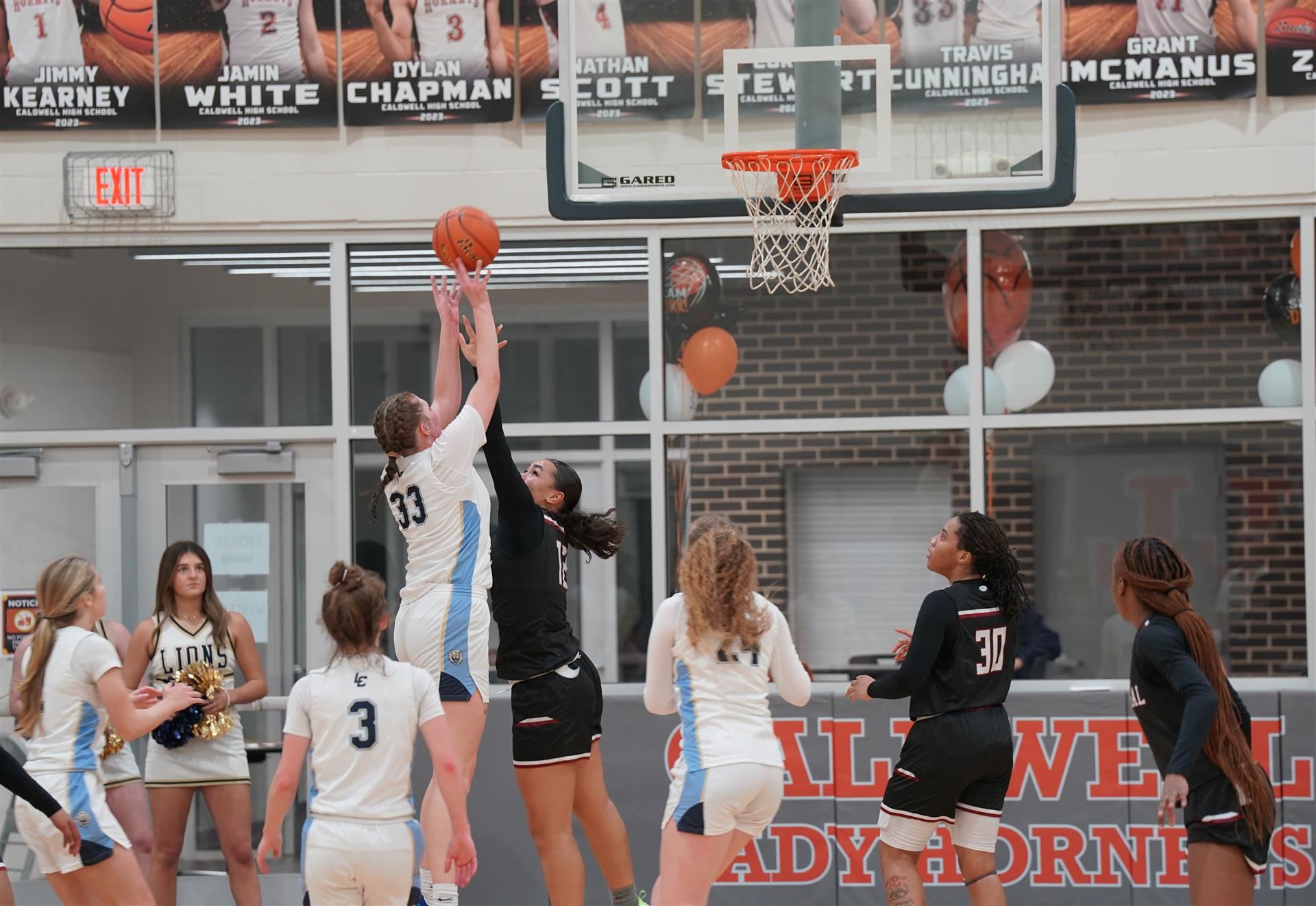 Trying to block the shot