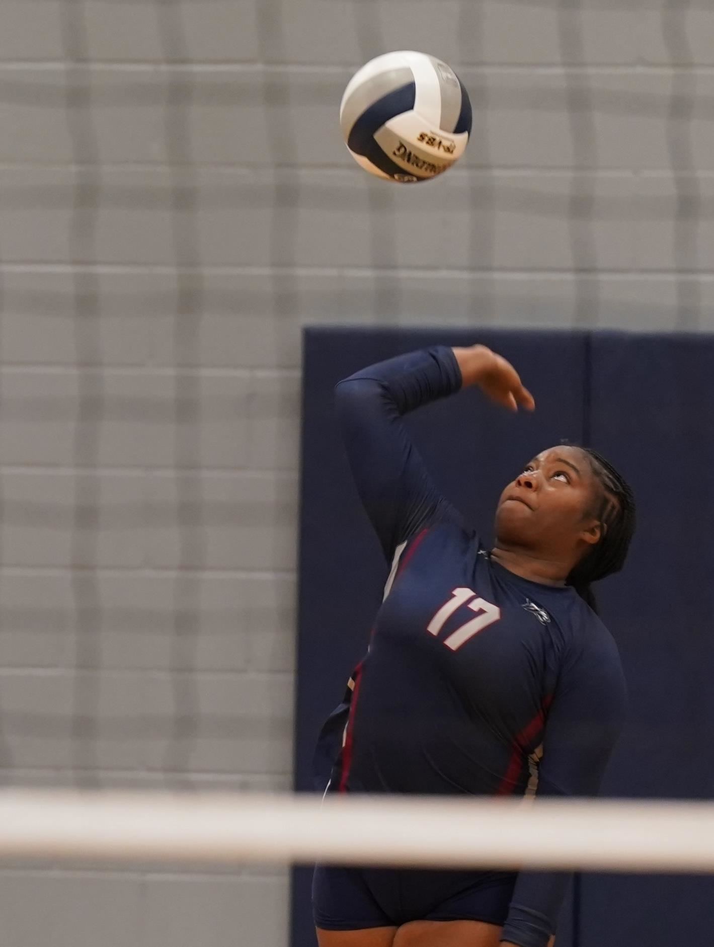 Hitting the volleyball over