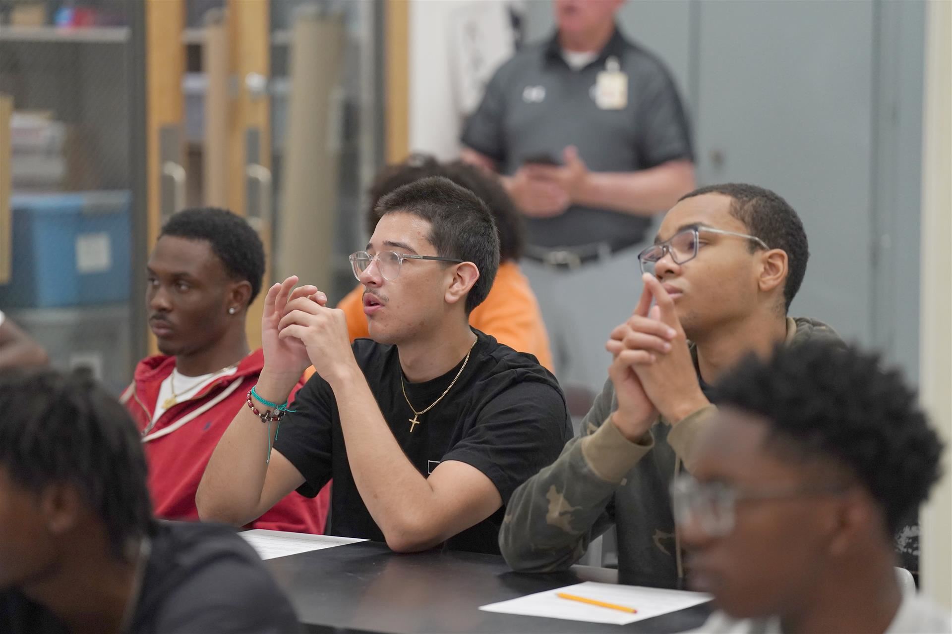 Listening intently
