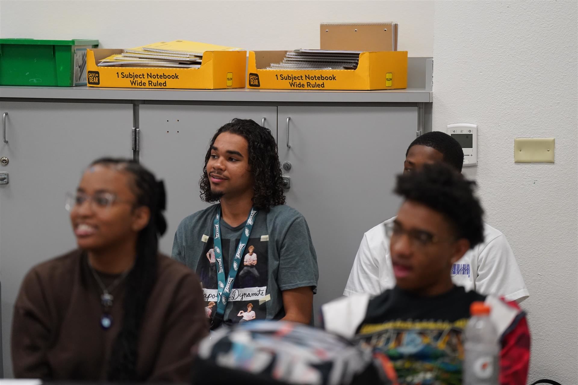 Students listen to speaker
