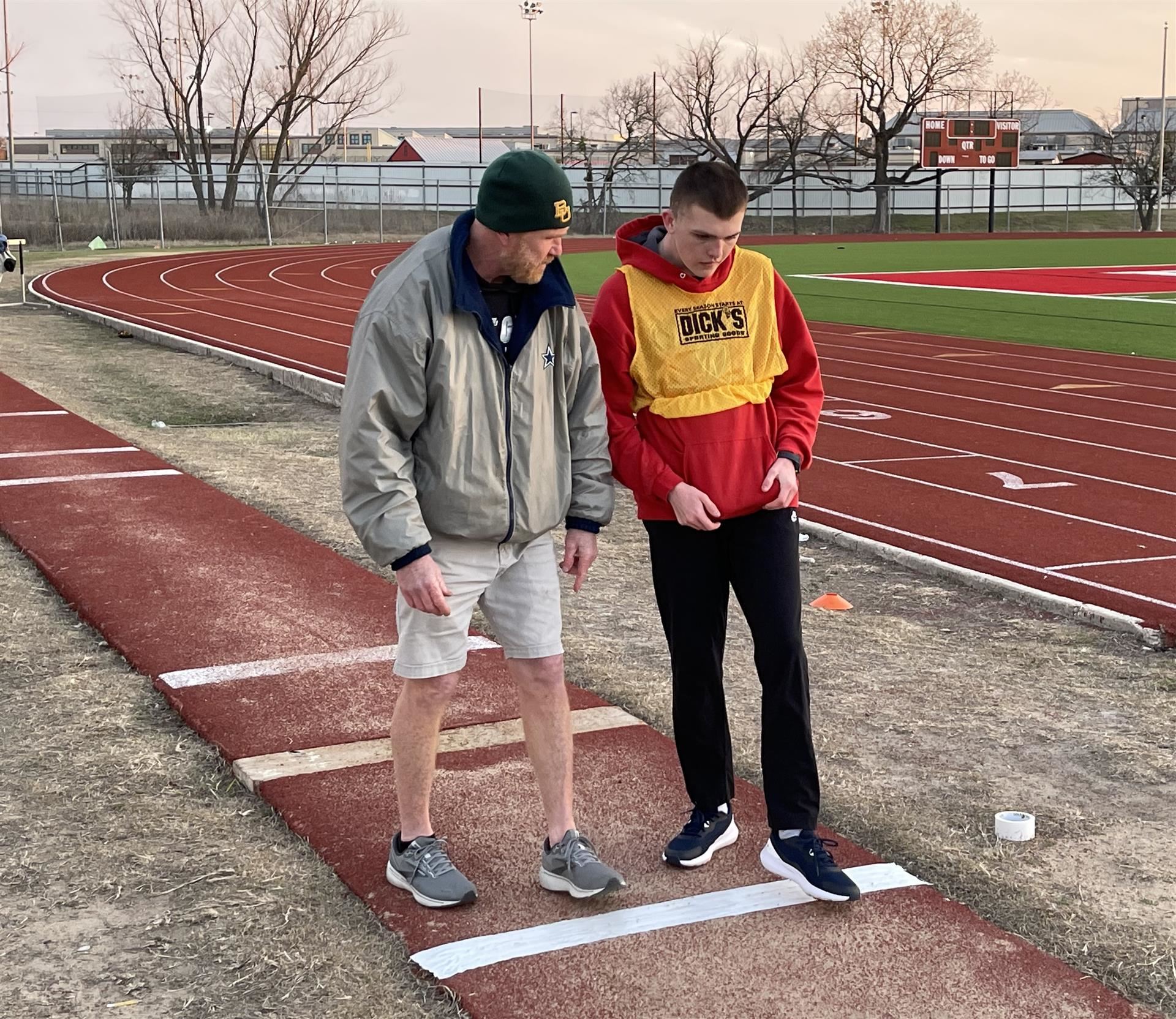 student athletes on a track