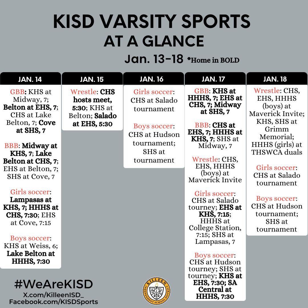 Schedule for 1-13