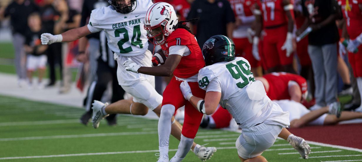 Harker Heights player with the football