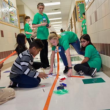 Meadows students build racetrack