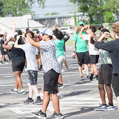 EHS band learning to march