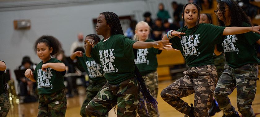 Hay Branch step team performs at Rancier event