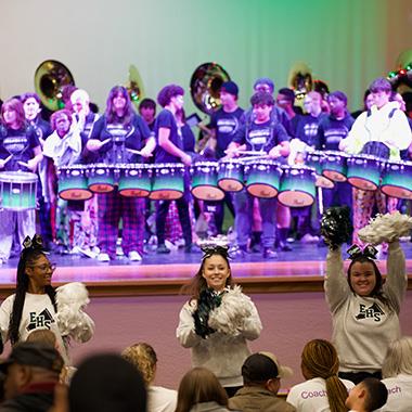Bowling team pep rally