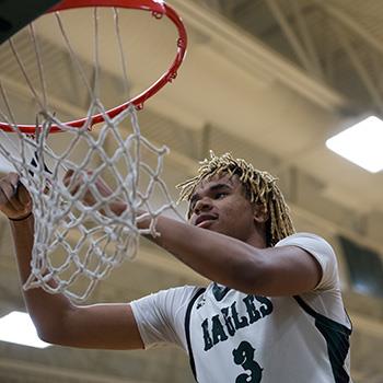 District Champs cut down net