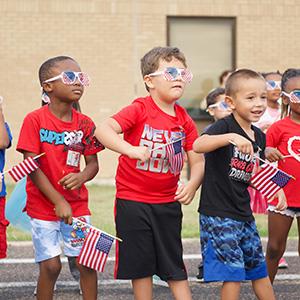 Kindergarten students at freedom walk