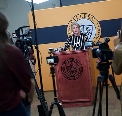 Superintendent speaks to media