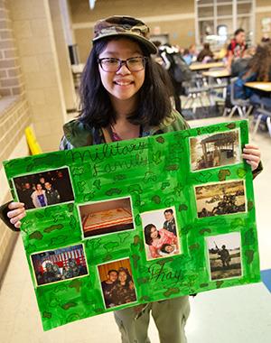 Sixth-grader honors military parents