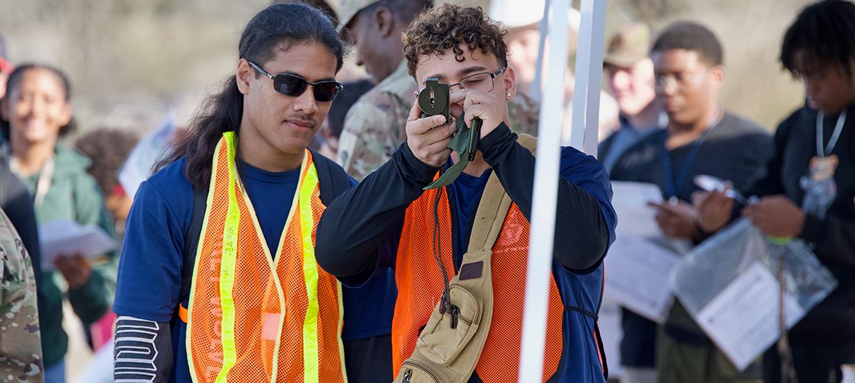 Shoemaker JROTC battalion practices land navigation