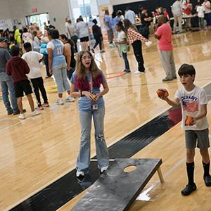 Open house features family games
