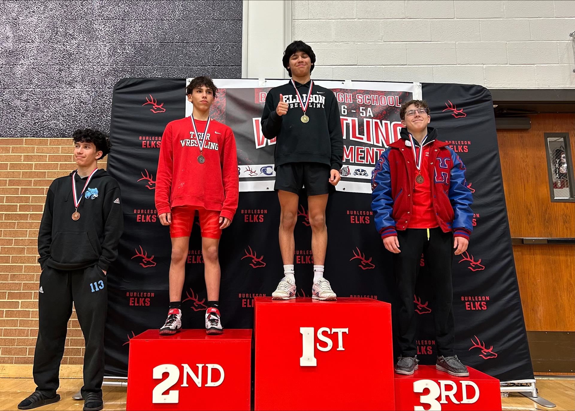 On the podium