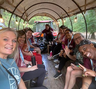 Haynes staff enjoy wagon ride