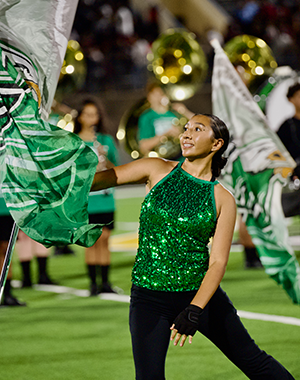 Excalibur color guard at EHS halftime show
