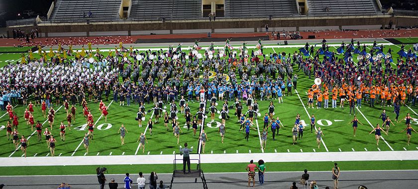 More than 1,100 middle school and high school band students perform together
