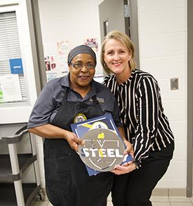 Wood cafeteria manager Patricia Johnson