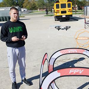 Drone piloting at museum